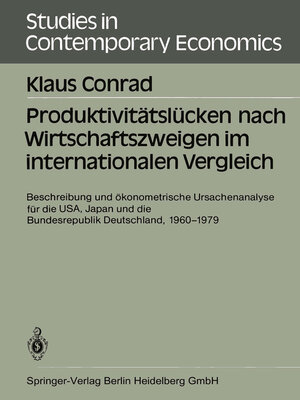cover image of Produktivitätslücken nach Wirtschaftszweigen im internationalen Vergleich